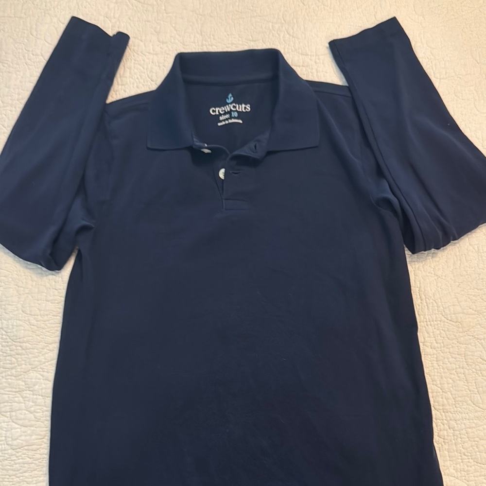Crewcuts Boy’s Navy Long Sleeve Polo Shirt